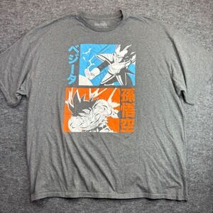 Dragon Ball Z Graphic T-Shirt Mens XXLB Gray Goku Vegeta Anime Tee
